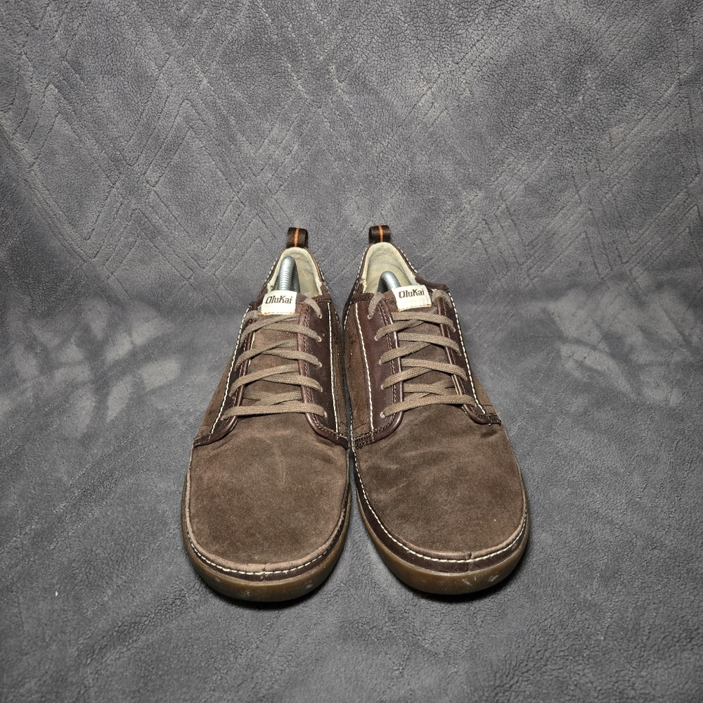 Olukai Shoes Mens Sz 10 Brown Suede Leather Casual Sneakers. - Picture 4 of 9